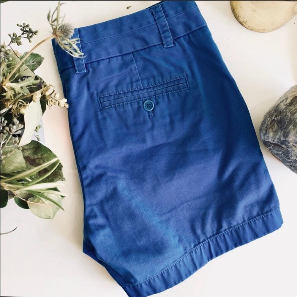 J. CREW Blue Chino Classic Tab Front Short Shorts 4 Style 68925 Cotton Preppy